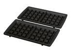 Open waffle maker with black non-stick plates