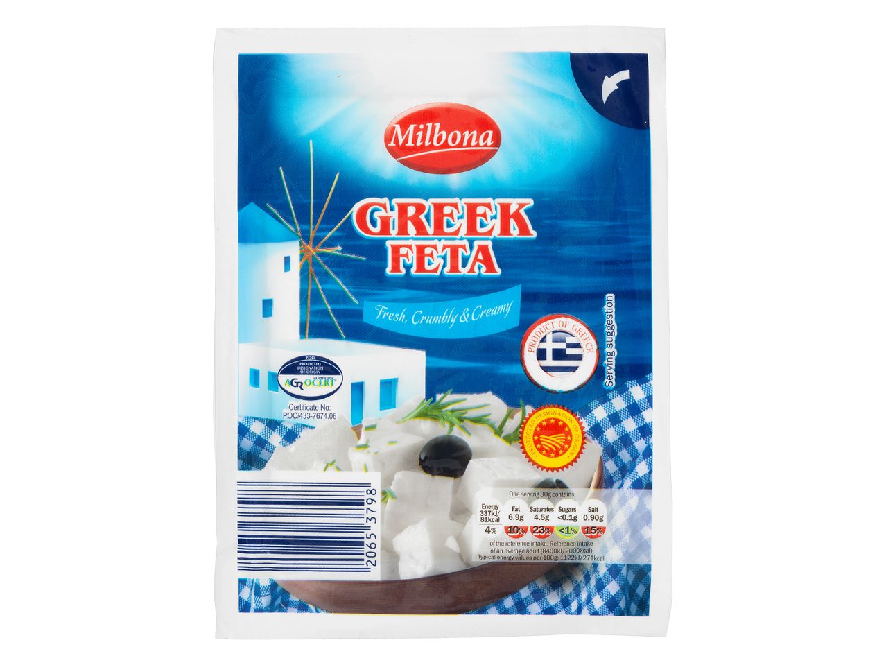 Milbona Greek Feta: fresh and creamy cheese.