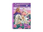 Color & Sticker Fun book featuring unicorns and fairies.