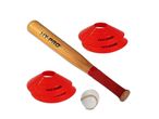 HY-PRO baseball bat, baseball, and training cones.