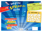 Speelblok met 60+ spelbladen, inclusief klassiekers als Galgje en Boter-kaas-en-eieren.
