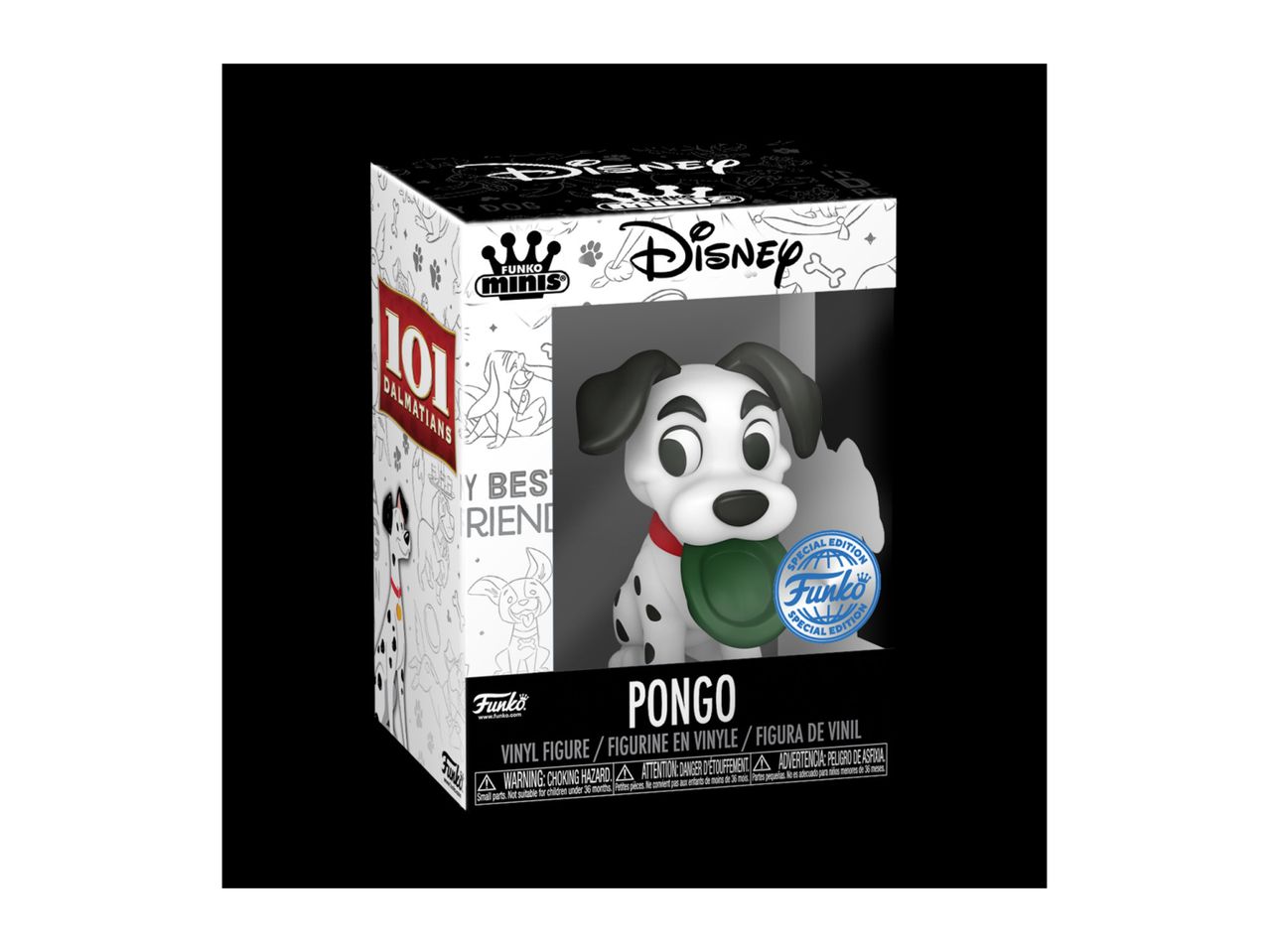 101 Dalmatians Pongo vinyl figure in a box, marked as a special edition.