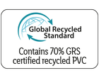 Global Recycled Standard seal: Contains 70% GRS certified recycled PVC.