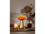 LIVARNO home autumnal decorations featuring a golden mushroom and candle on a tray.