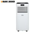 White portable air conditioner with a digital display showing '08' and a black top panel.