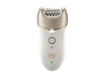 Epilador Cien Beauty branco e dourado com cabeça de pinças e luz LED.