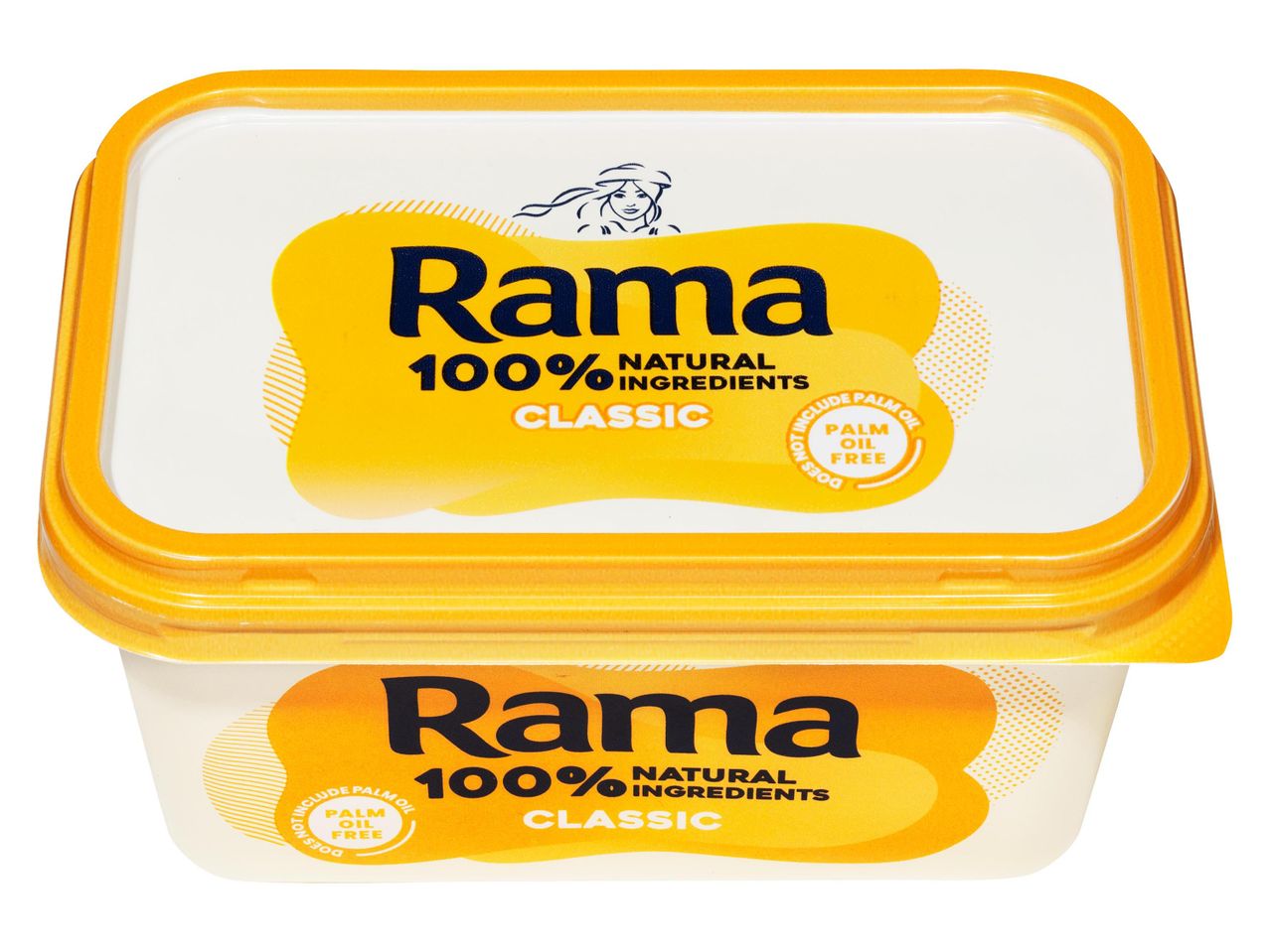 Rama Classic margarin, 100% természetes összetevőkből, pálmaolaj mentes.