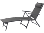 LIVARNO HOME aluminijumska ležaljka u tamno sivoj boji sa jastukom za glavu