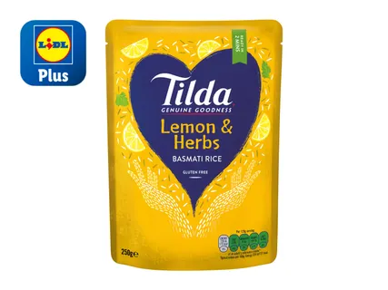 Tilda Lemon & Herbs Basmati £0.99 with Lidl Plus In store from 22.05