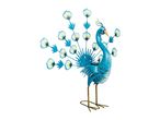 Blue metal peacock solar garden light.