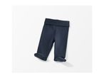 Dark blue baby footed pants on a white background.