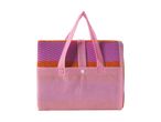 Foldbar picnictaske i pink, lilla og orange med bærehåndtag