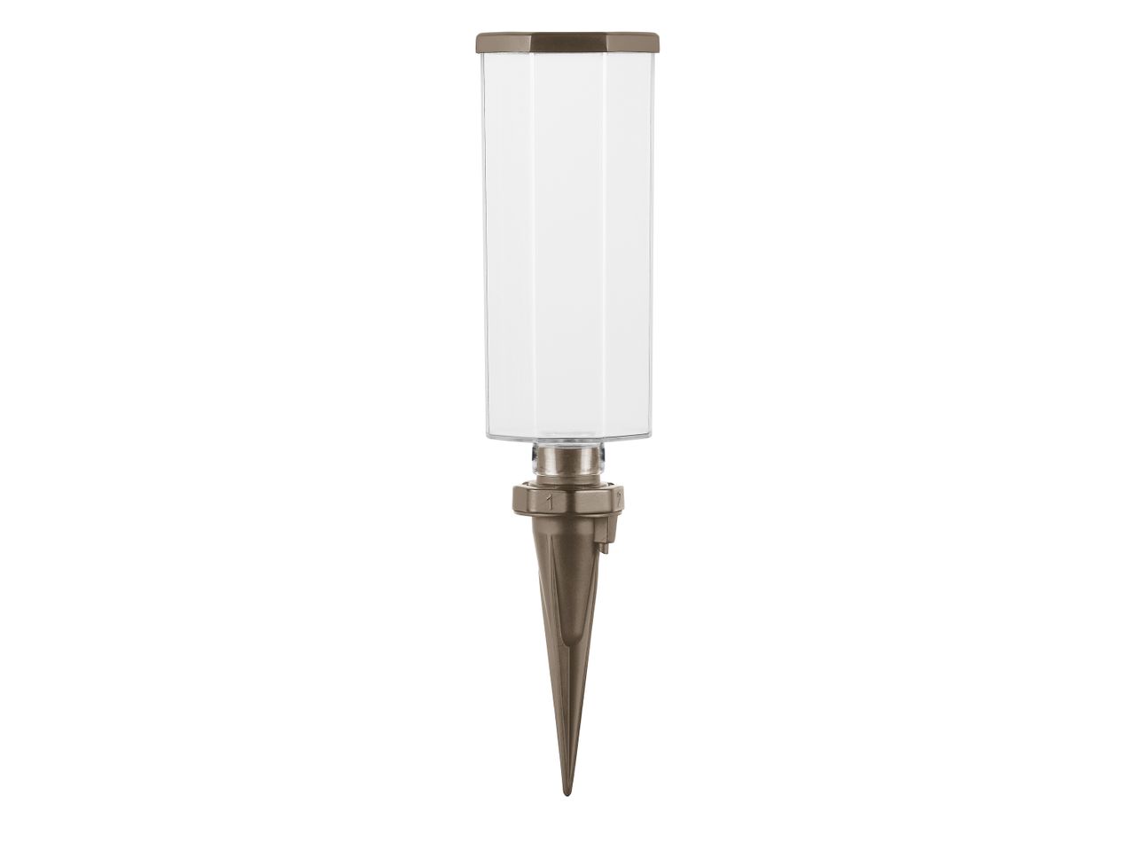 A modern Plant Watering Spikes with a white cylindrical shade.