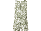 Macacão feminino Esmara com padrão floral em verde azeitona e branco