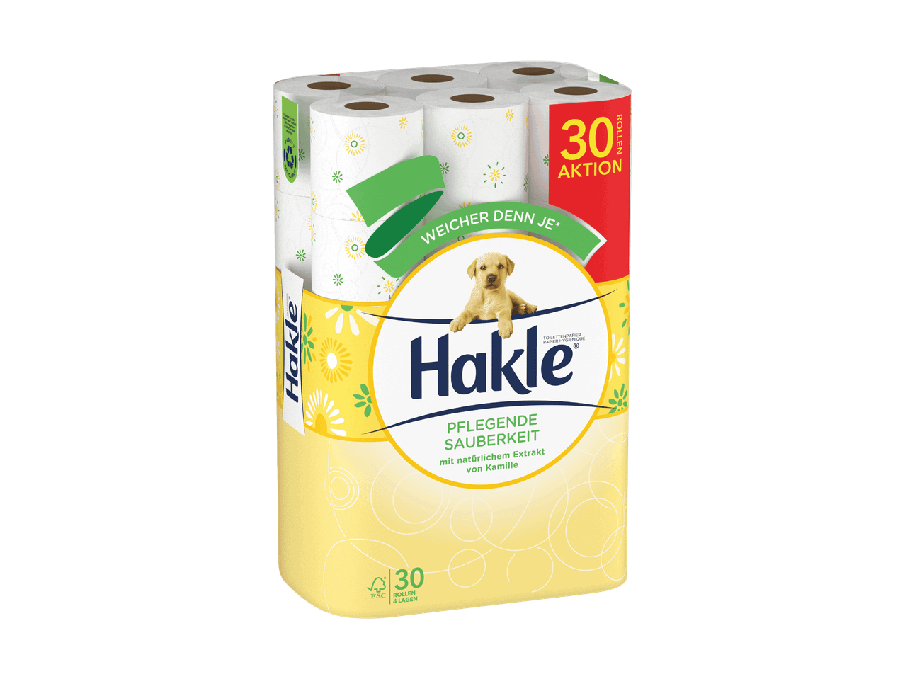 Hakle Toilettenpapier mit Kamille, 30 Rollen, weicher denn je