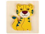 Drewniana układanka z tygrysem dla dzieci.