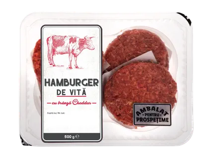 Burger de vită cu brânză Cheddar