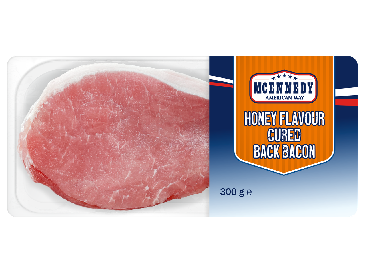 300 g McEnnedy rūkytos kiaulienos kumpio su medumi.