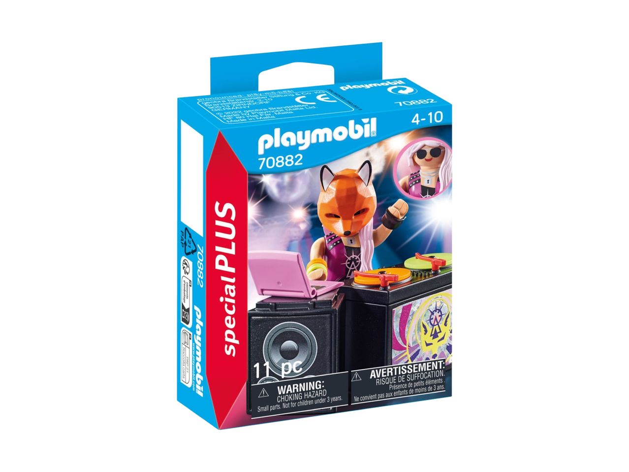 Playmobil Special Plus 70882 legetøjssæt med en DJ-figur med rævemaske og udstyr.