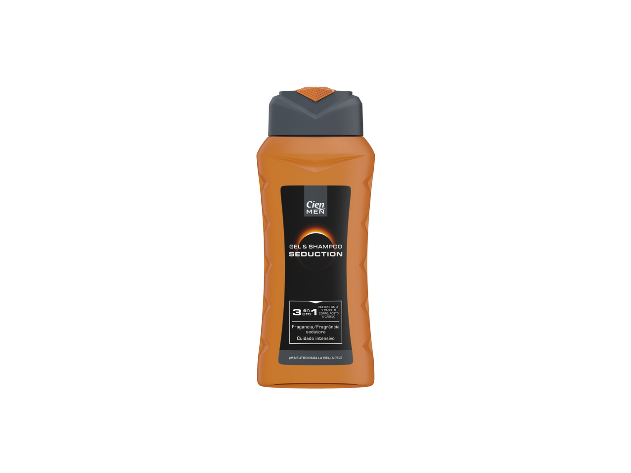 Cien Men Gel & Champô Seduction 3 em 1 para corpo, rosto e cabelo.