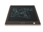 O tabletă de scris LCD roz cu o schiță simplă pe ecran.