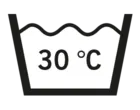 Simbol za pranje pri 30 °C.
