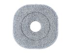 Grey microfiber cleaning pad with a circular hole in the center.