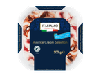 ITALIAMO Itālijas stila mini saldējuma izvēle (500 g) ar mascarpone, stracciatella, lazdu riekstu un vaniļas garšu.