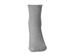 Single grey sock with a ruffled cuff