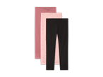 Dreierpack Leggings für Kinder in Rosa, Hellrosa mit Punkten und Schwarz