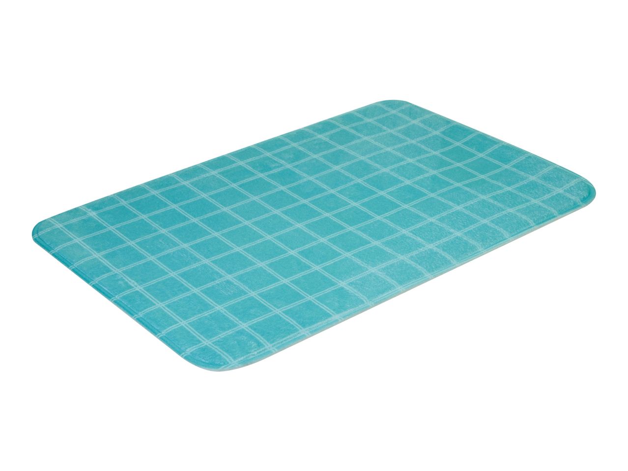 A light blue self-healing cutting mat with a grid pattern.