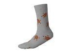 Grey sock with gingerbread man pattern