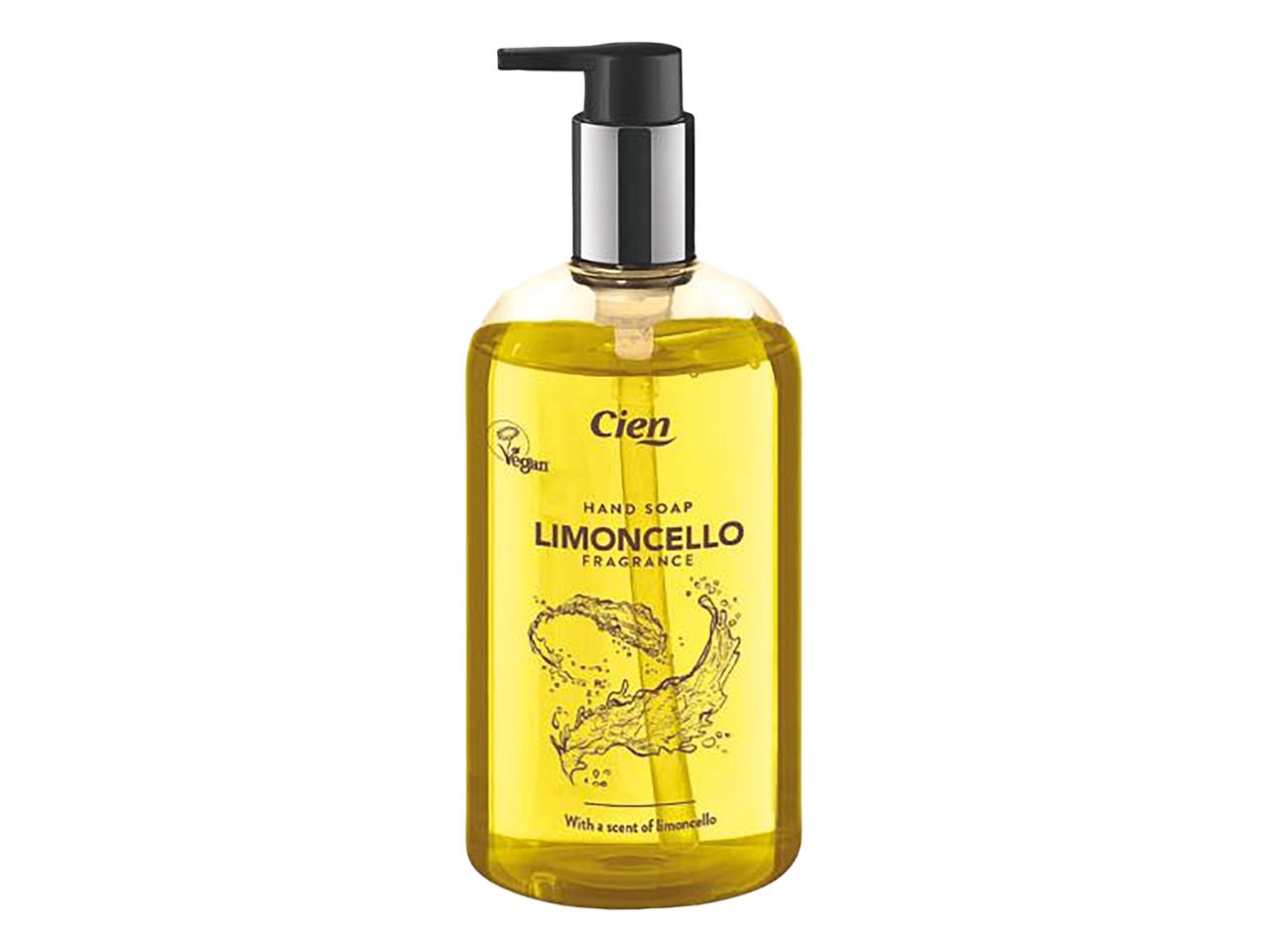 Čistilno milo Olio e Limone v steklenički s črpalko.