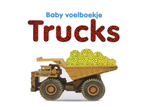 Baby voelboekje Trucks met een gele dumper vol met lading.