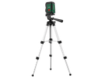 Zeleni laserski nivelator na stativu sa crnim detaljima.