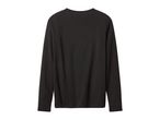 Back view of a plain black long-sleeved t-shirt