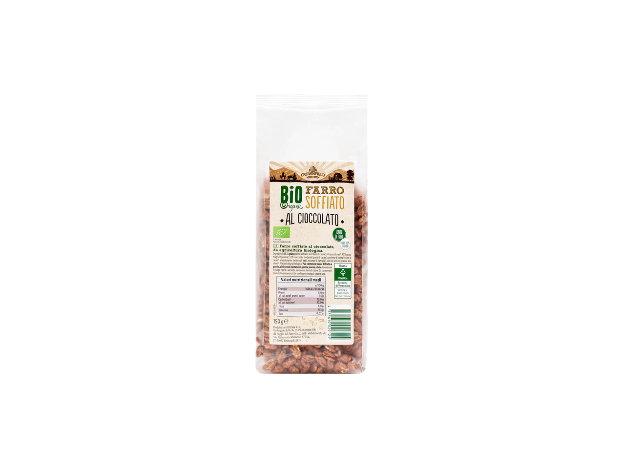 Pacchetto di farro perlato biologico del marchio 'La Terra e il Cielo'.