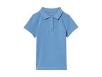 A light blue girls' short-sleeve polo shirt.