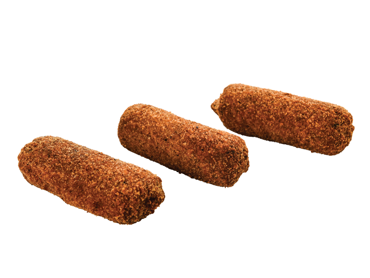 Três croquetes crocantes.