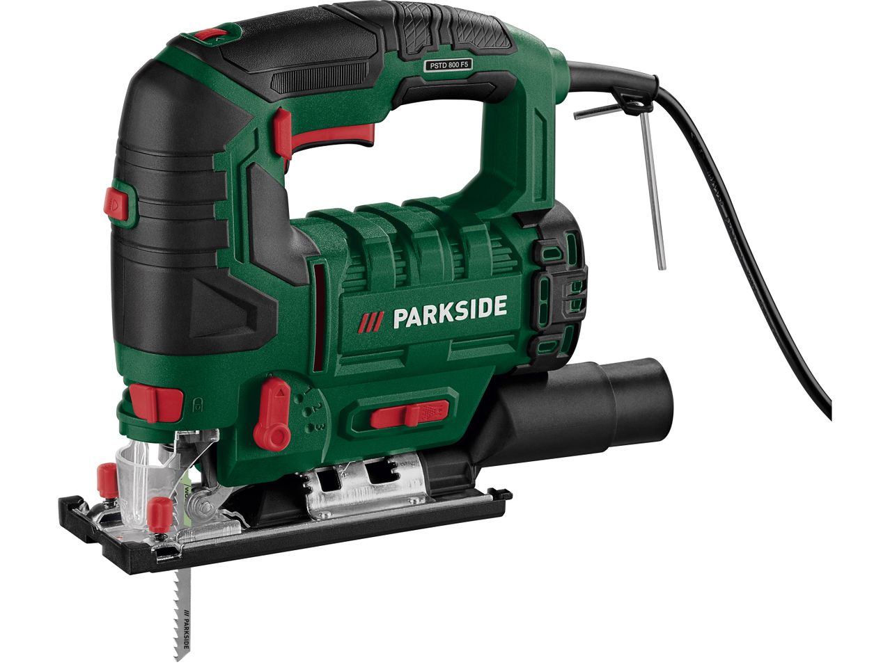 A Parkside  jigsaw with a green and black body.