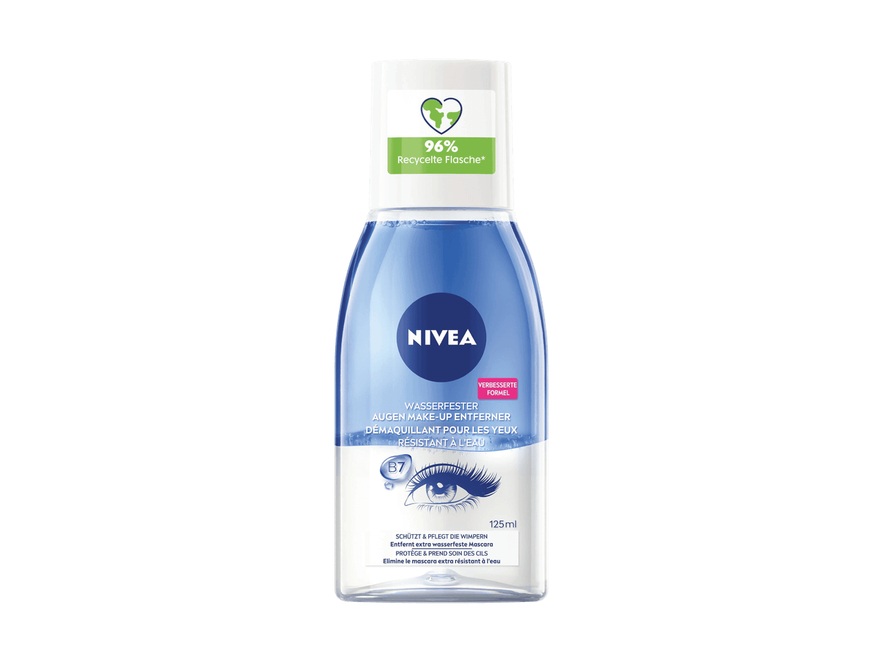 Wasserfester Augen-Make-up-Entferner mit verbesserter Formel, 125 ml.