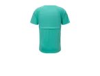 Camiseta esportiva azul-clara, manga curta.