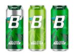 Tre energidrikke i dåser: Original Zero, Lemon og Original, alle med grønne og hvide designs.