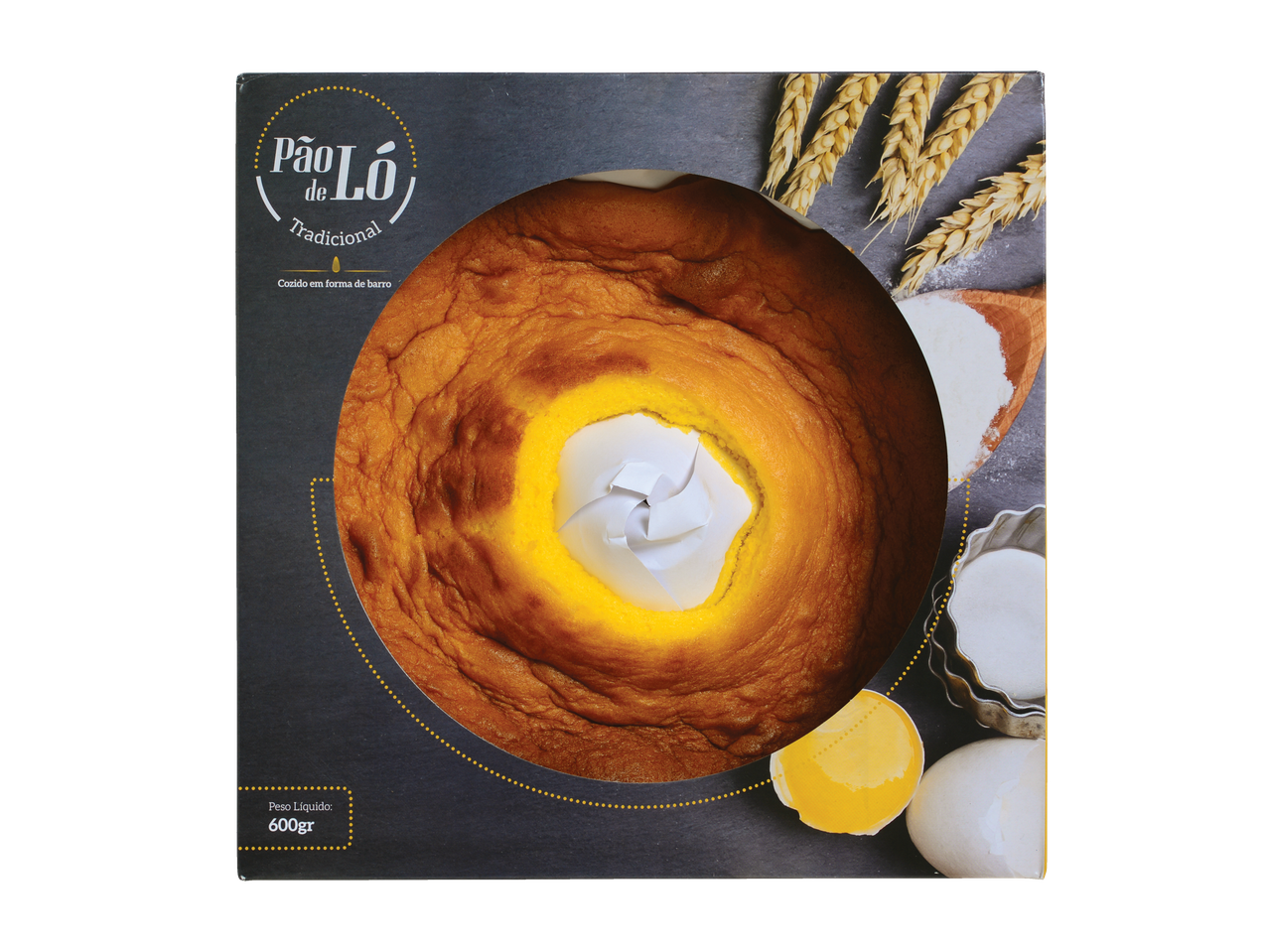 Bolo Pão de Ló tradicional, 600g.