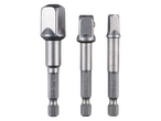 Three Parkside® DIY Assortment socket adapters for power drills.