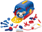 Ensemble de jeu vétérinaire LUPILU® 18 pièces avec cage de transport, chiot en peluche et instruments.