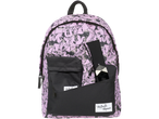Minnie Mouse backpack and accessories: purple design with Minnie images.