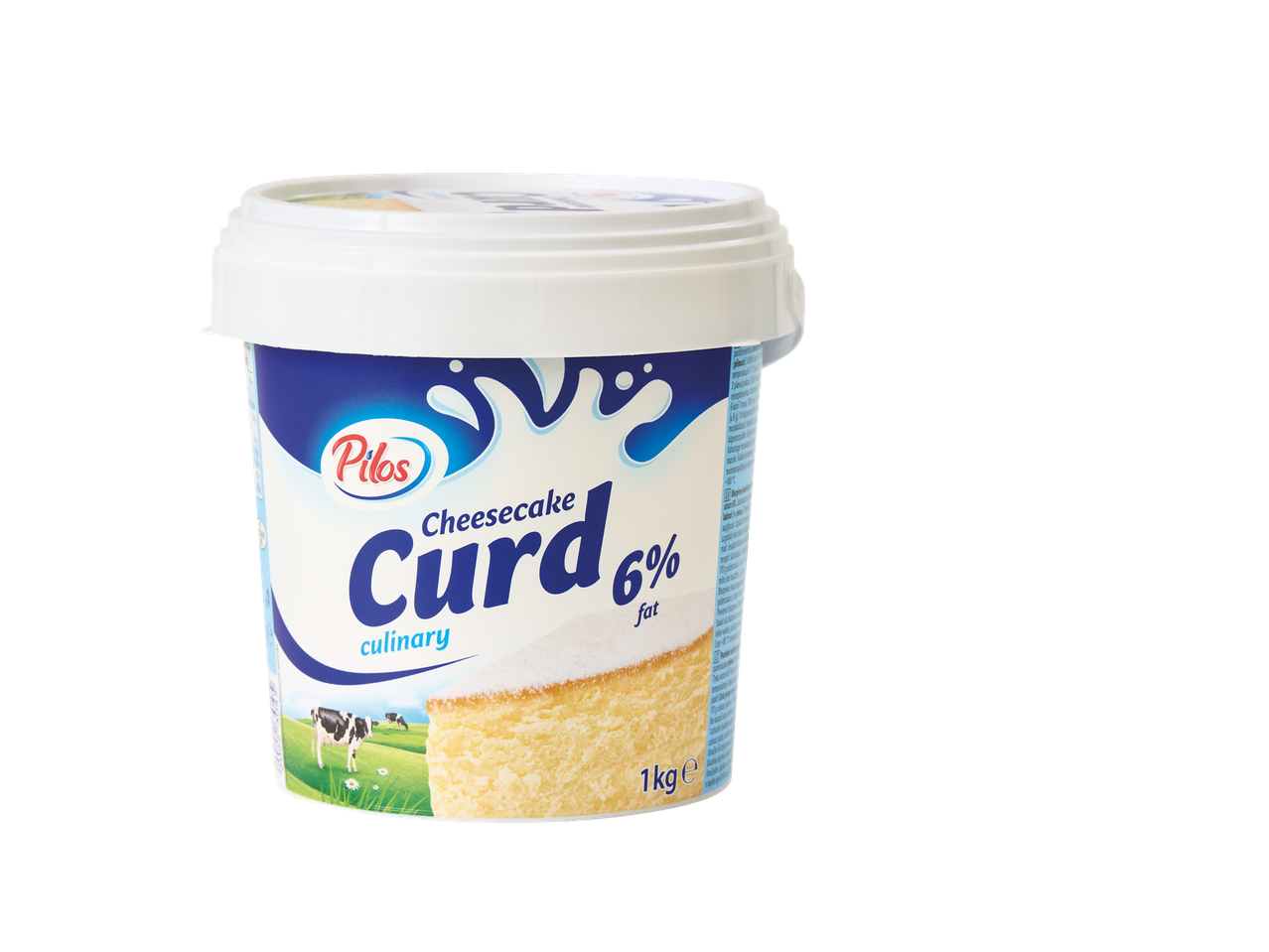 Pilos kaubamärgi 1 kg purk 6% rasvasisaldusega kulinaarset juustukooki kohupiima.