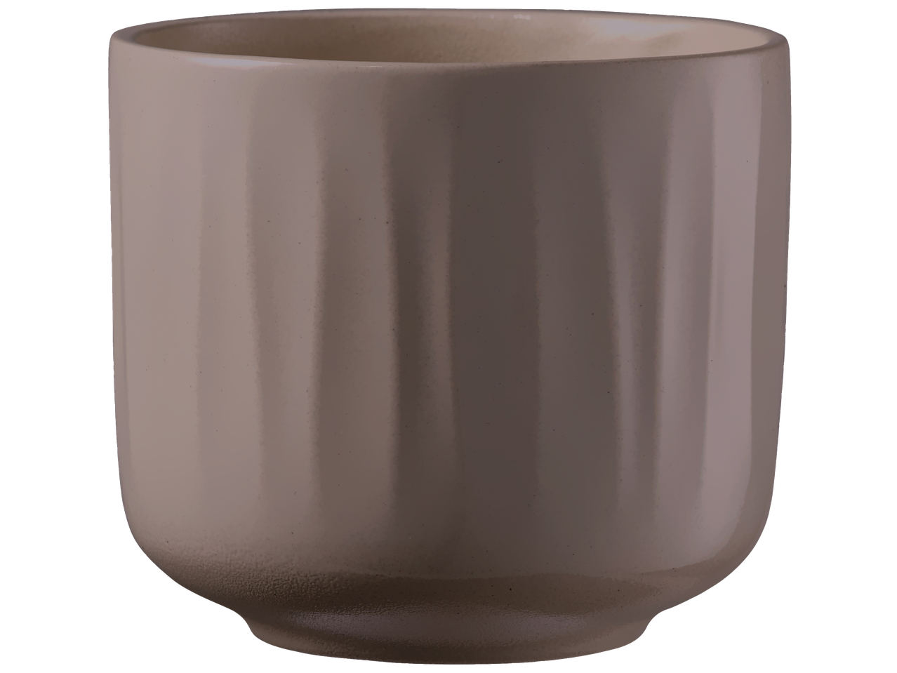 Keramische pot Naro in een neutrale kleur met geribbelde details.