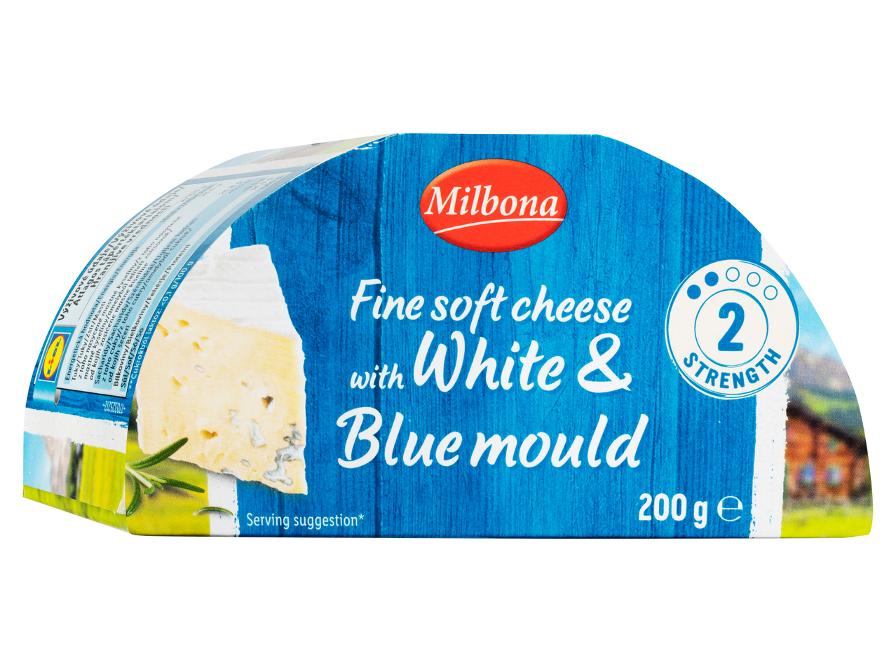 Milbona lágy sajt fehér- és kéksajttal, 200g
